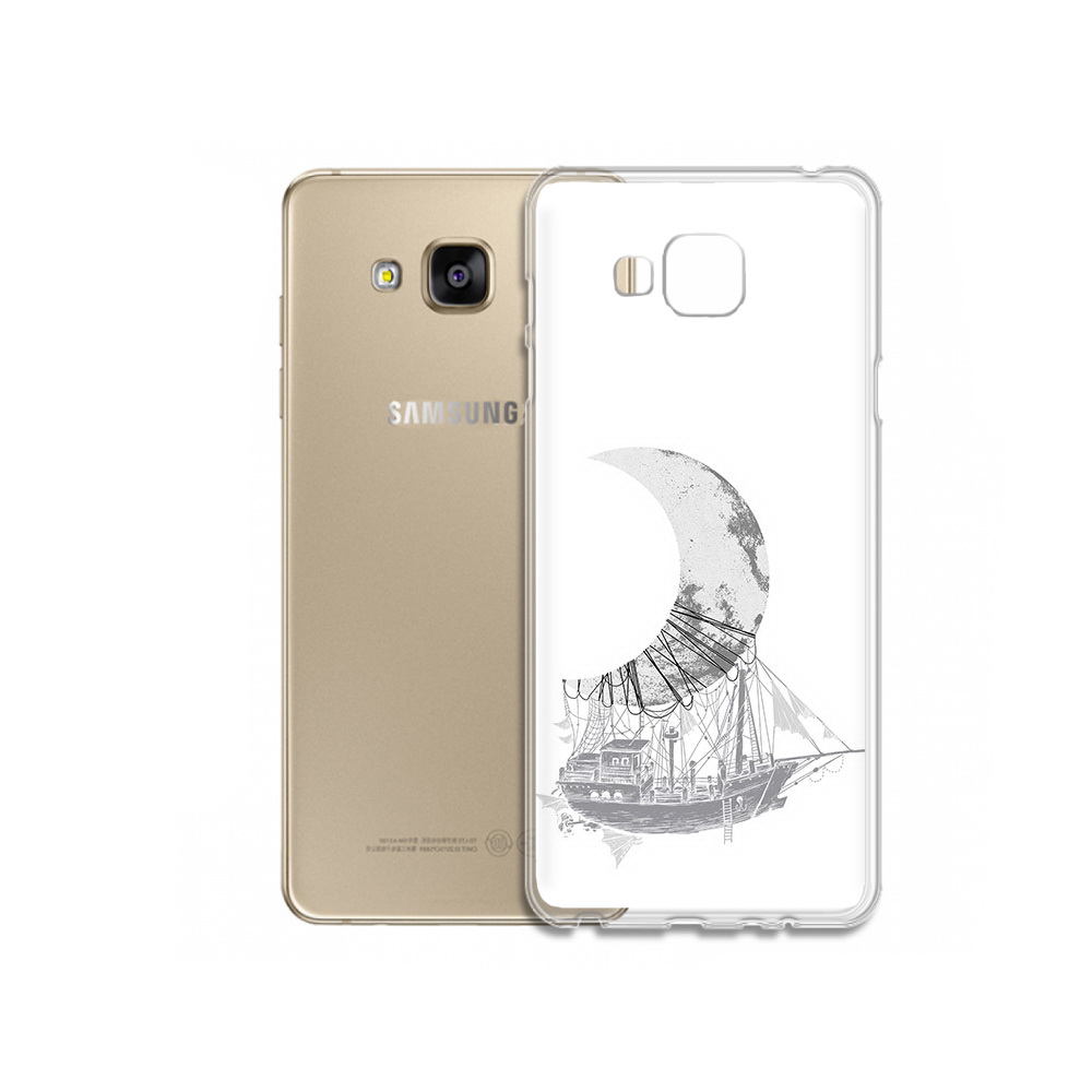 

Чехол MyPads Tocco для Samsung Galaxy J5 Prime черно белый корабль полумесяц, Прозрачный, Tocco