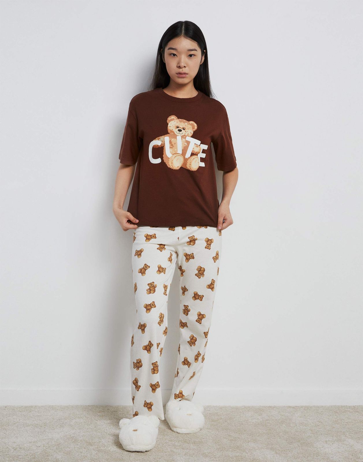 Пижама детская Gloria Jeans GSL001441, разноцветный/коричневый, 134