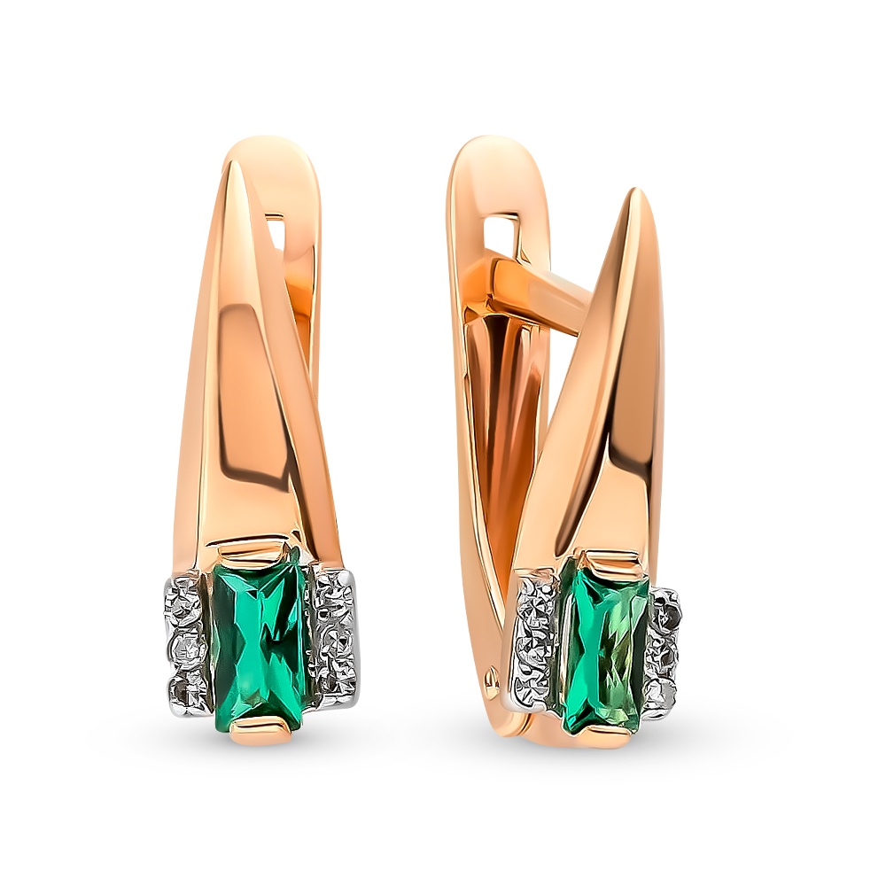 

Серьги из красного золота с изумрудом, бриллиантом 585Gold 102007250, 102007250