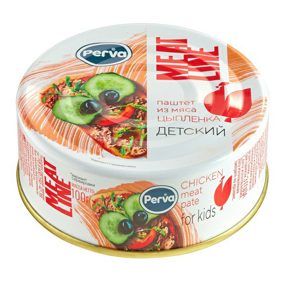 

Паштет из мяса цыпленка Perva Meat Line 100 г