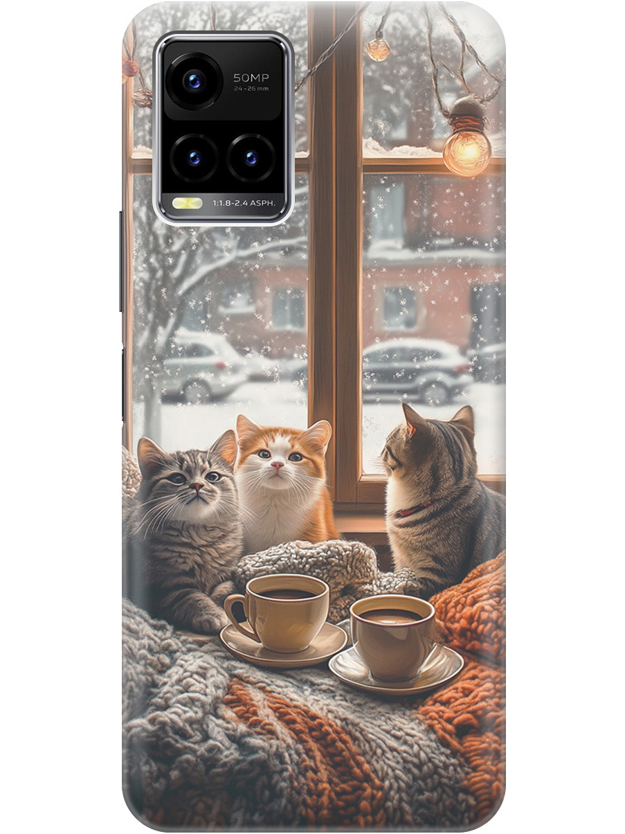 

Силиконовый чехол на Vivo Y21 / Y21s / Y33s с принтом "Котики на подоконнике", Прозрачный;бежевый;белый;желтый;серый, 743438212