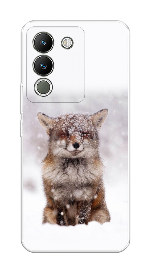

Чехол на Vivo V29e 5G "Зимняя лиса", Белый;серый;коричневый, 269650-1