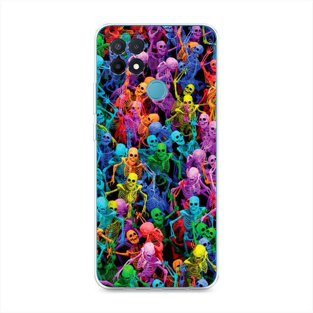

Чехол на Oppo A15 "Вечеринка скелетов", Фиолетовый;желтый;оранжевый, 255650-6