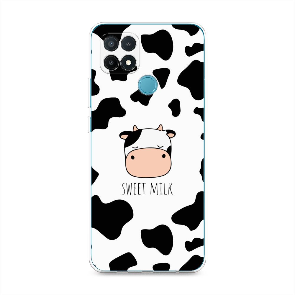 

Чехол на Oppo A15 "Sweet milk", Розовый;белый;черный, 255650-1