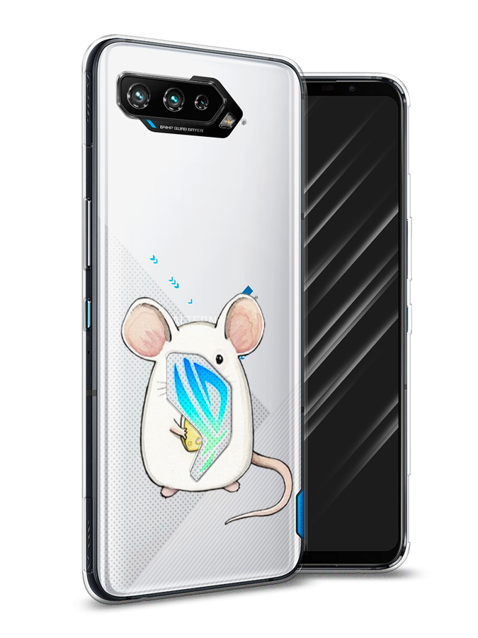 

Чехол Awog на Asus ROG Phone 5 "Мышка", Белый;розовый;прозрачный, 44250-1