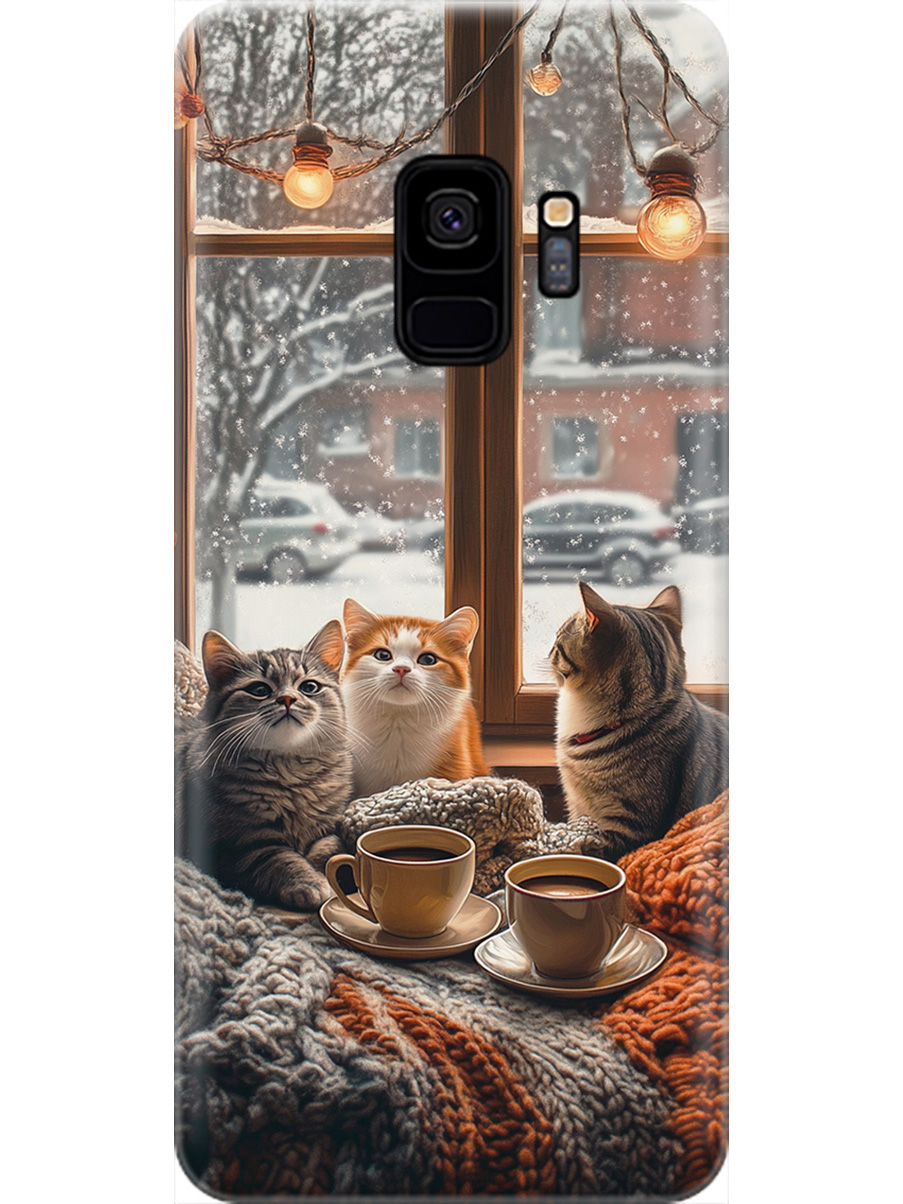 

Силиконовый чехол на Samsung Galaxy S9 с принтом "Котики на подоконнике", Прозрачный;бежевый;белый;желтый;серый, 717153812