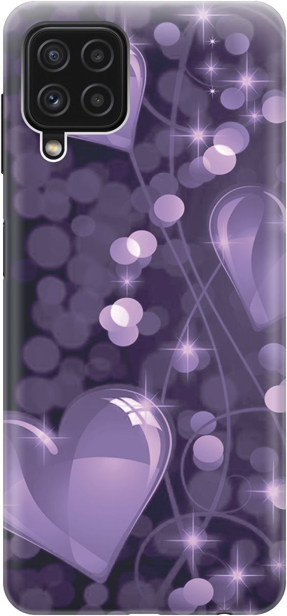

Чехол на Samsung Galaxy A22 "Любовь в фиолетовом цвете", Фиолетовый;черный, 4050
