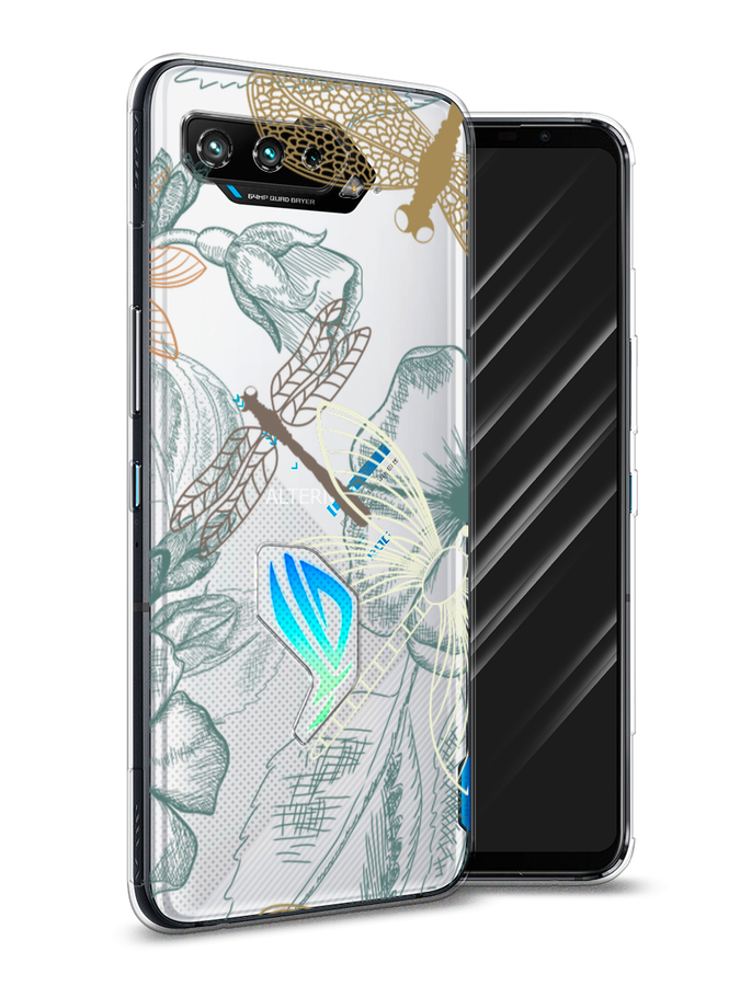 

Чехол Awog на Asus ROG Phone 5 "Тени стрекоз", Коричневый;зеленый;белый, 44250-8