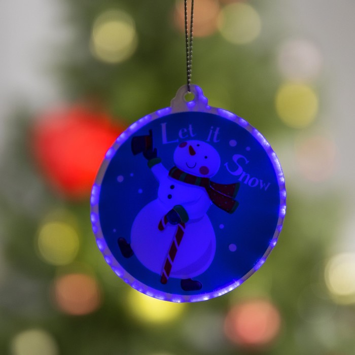 

Елочная игрушка Снеговик свечение мульти 7706019 1 шт. разноцветный, Снеговик свечение мульти