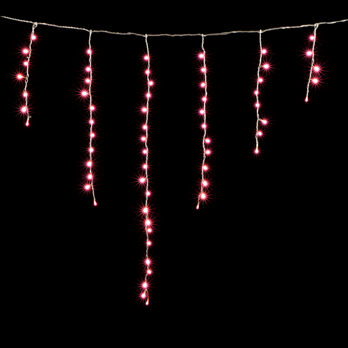 Световая бахрома ПРЕМИУМ КЛАСС на силиконовом прозрачном проводе, 150 нежно-розовых LED ла