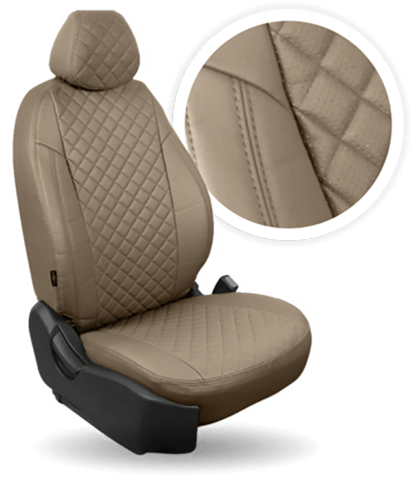 

Авточехлы Автопилот Volkswagen Tiguan II trendline Ромб / Темно-бежев. + Темно-бежев.