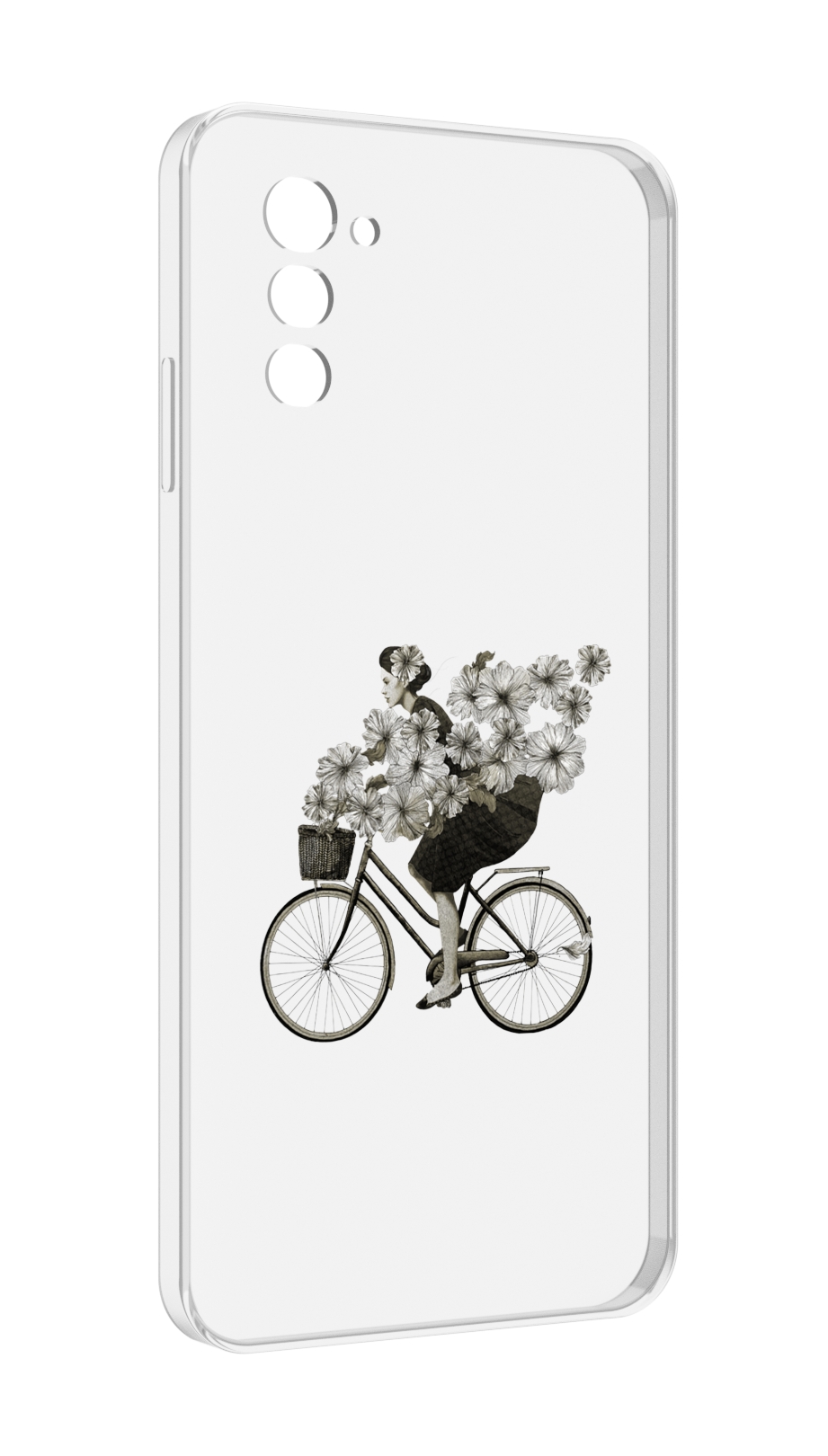 Чехол MyPads девушка на велосипеде с цветами для UleFone Note 12 / Note 12P