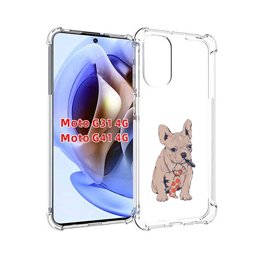 

Чехол MyPads бульдог с сигарой для Motorola Moto G31 4G / G41 4G, Прозрачный, Tocco