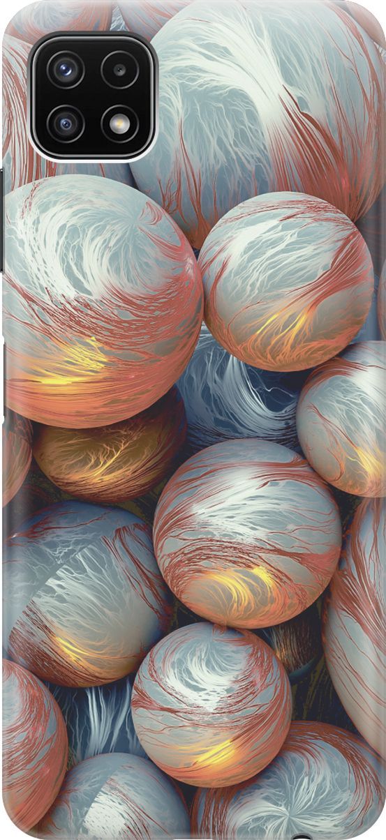 

Силиконовый чехол на Samsung Galaxy A22s 5G "Серо-красные шары", Красный;серый, 3914