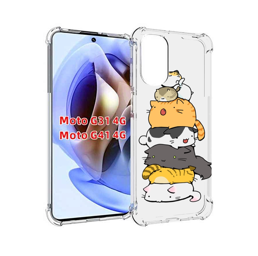 

Чехол MyPads много-маленьких-котиков для Motorola Moto G31 4G / G41 4G, Прозрачный, Tocco