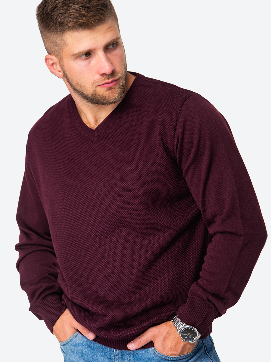 Пуловер мужской HappyFox HFTN02 красный 50 RU