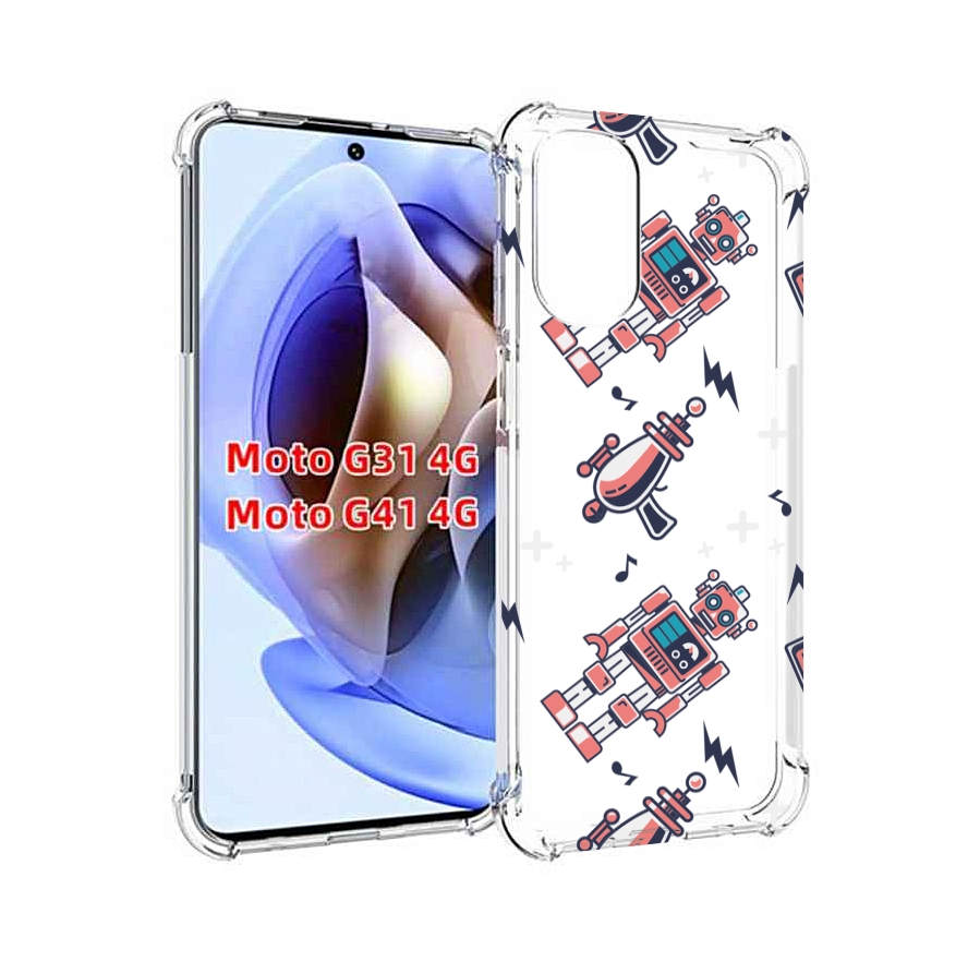 

Чехол MyPads мини-роботы для Motorola Moto G31 4G / G41 4G, Прозрачный, Tocco