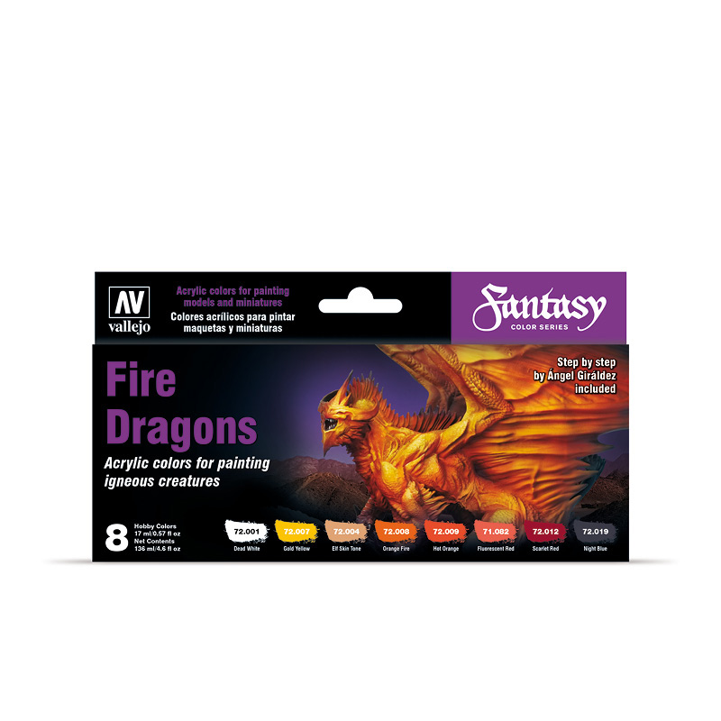 

Набор акриловых красок Vallejo Fire Dragons by A.Giraldez 72312, 8 красок по 17 мл, Fire Dragons by A.Giraldez