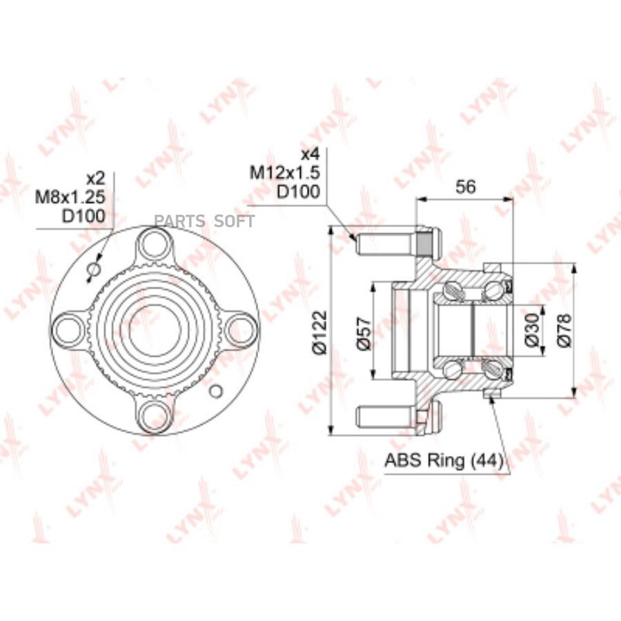 

Подшипник ступицы задней Kia Shuma/Shuma I/Shuma II 93>04 Lynx WH1213
