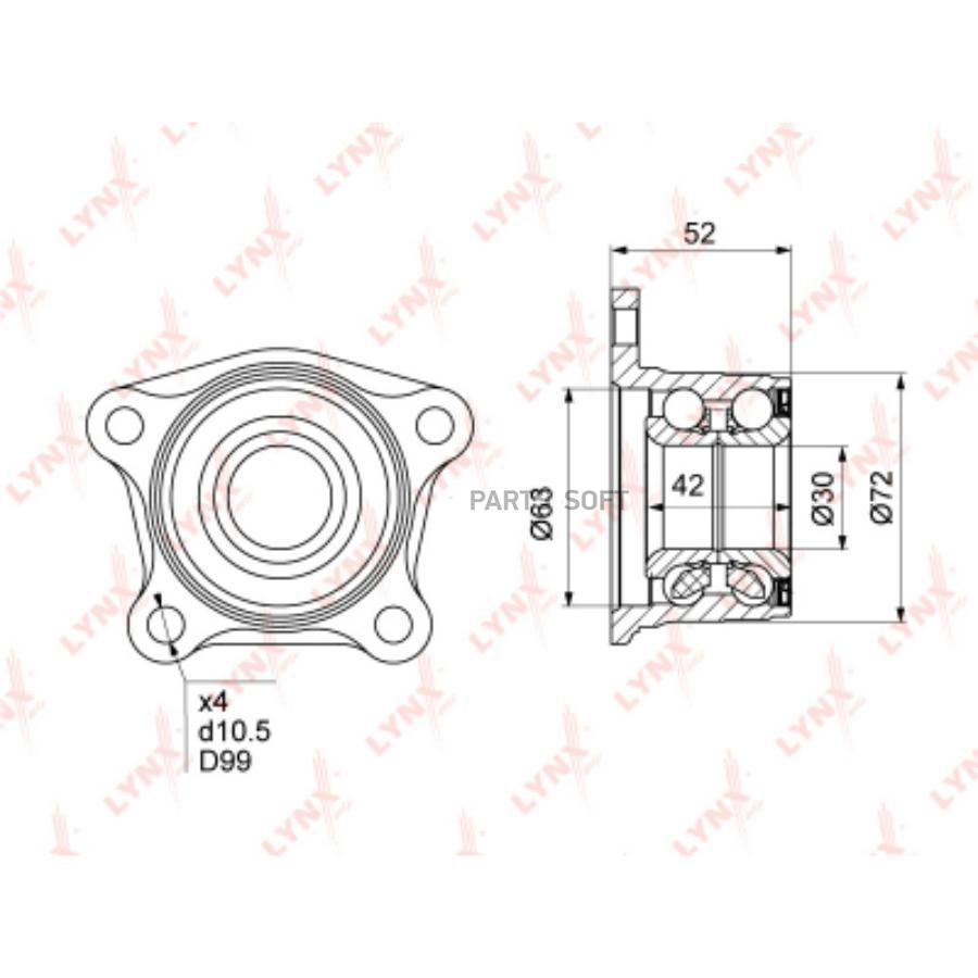 

Подшипник ступицы задн.TOYOTA Camry(V10/V20) 86-01, LEXUS RX300 00-03