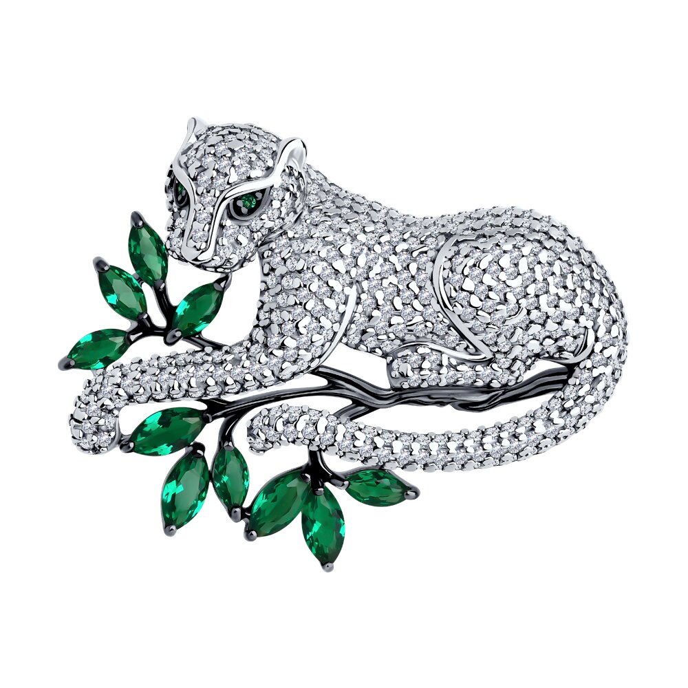 

Брошь из серебра SOKOLOV 94040294, фианит, 94040294