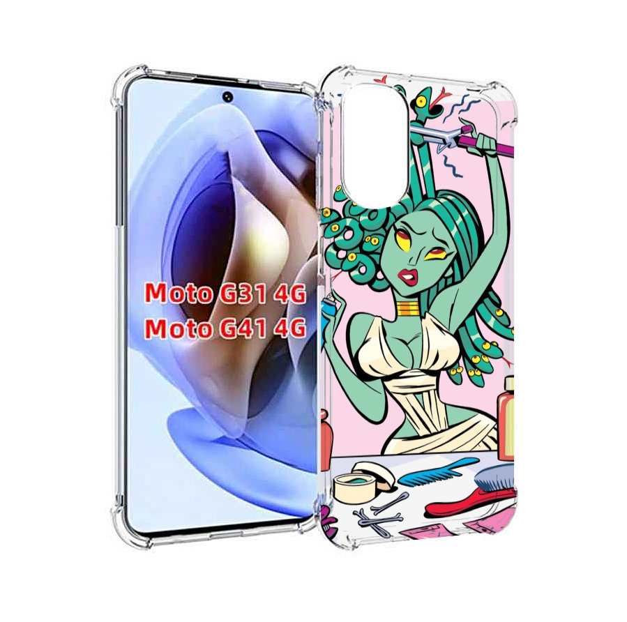 

Чехол MyPads медуза расчесывается женский для Motorola Moto G31 4G / G41 4G, Прозрачный, Tocco