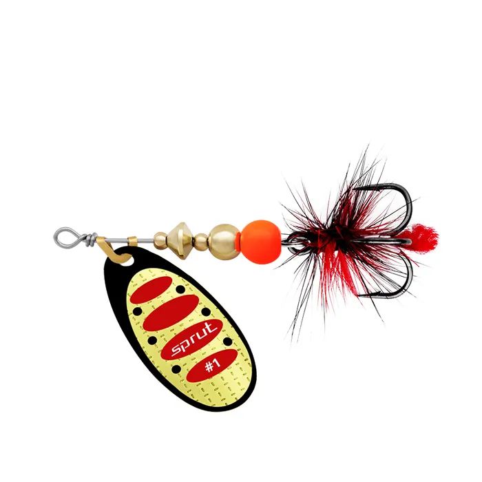 

Блесна Вращающаяся Sprut Caspia #1 BKGR, Золотистый;черный;красный, Caspia