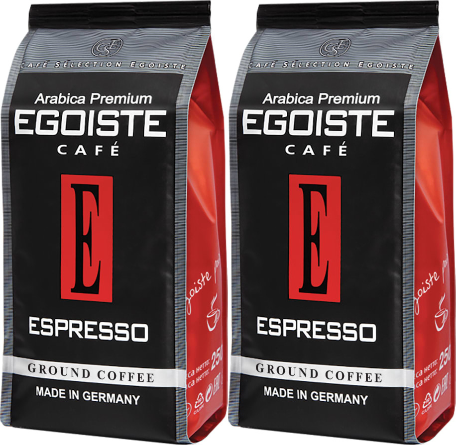 Кофе молотый Egoiste Espresso, 2 шт по 250 г