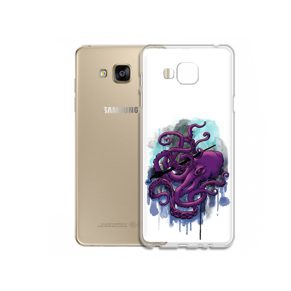 

Чехол MyPads Tocco для Samsung Galaxy J5 Prime фиолетовый осьминог (PT66772.570.658), Прозрачный, Tocco