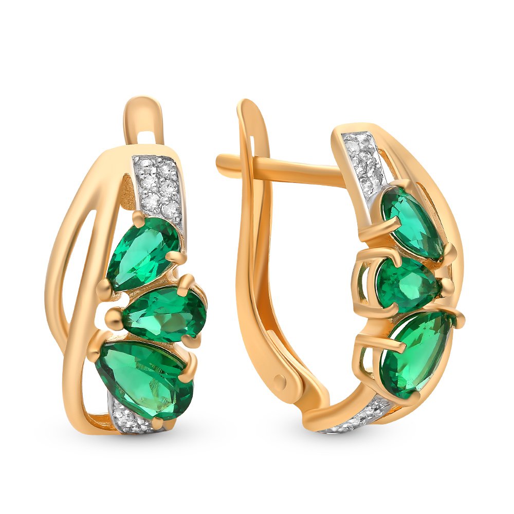 

Серьги из красного золота с изумрудом, бриллиантом 585Gold 102006548, 102006548
