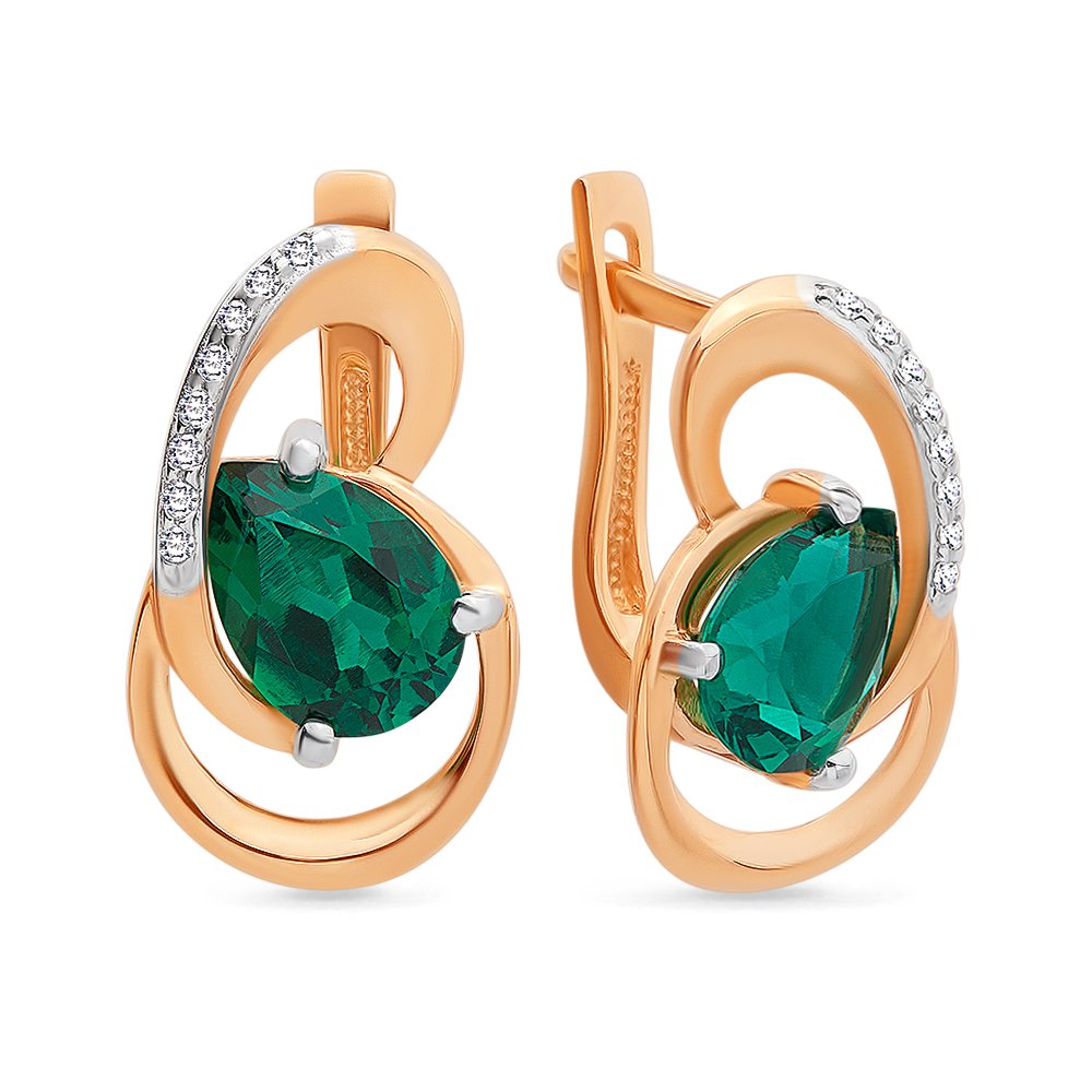 

Серьги из красного золота с изумрудом, бриллиантом 585Gold 102004936, 102004936