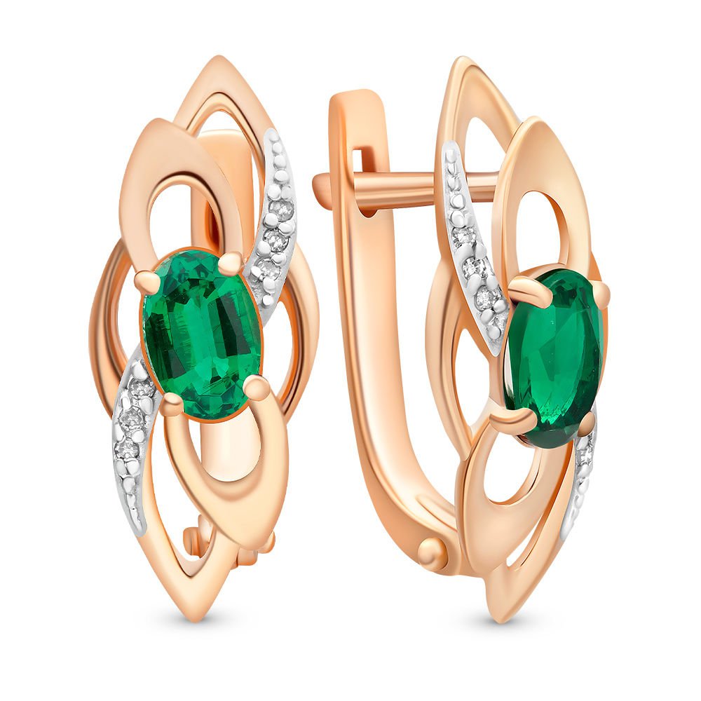 

Серьги из красного золота с изумрудом, бриллиантом 585Gold 102004532, 102004532