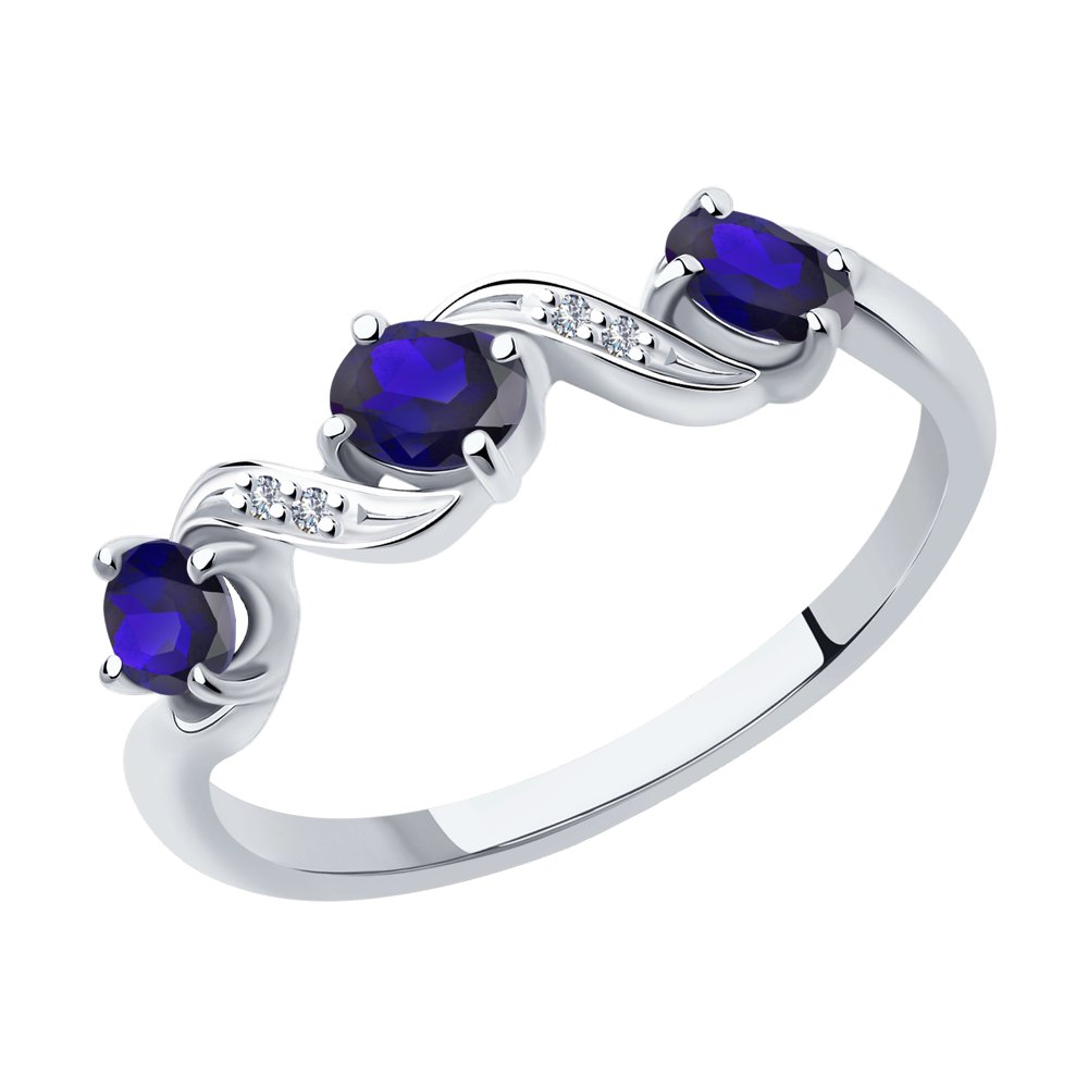 

Кольцо из белого золота с бриллиантом/сапфиром р. , Diamant 52-210-00891-1, 52-210-00891-1
