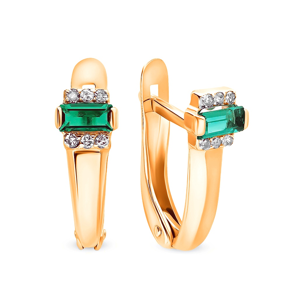 

Серьги из красного золота с изумрудом, бриллиантом 585Gold 102004478, 102004478