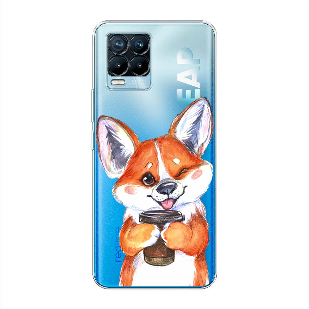 

Чехол на Oppo Realme 8 "Корги с кофе", Оранжевый;белый, 255550-4