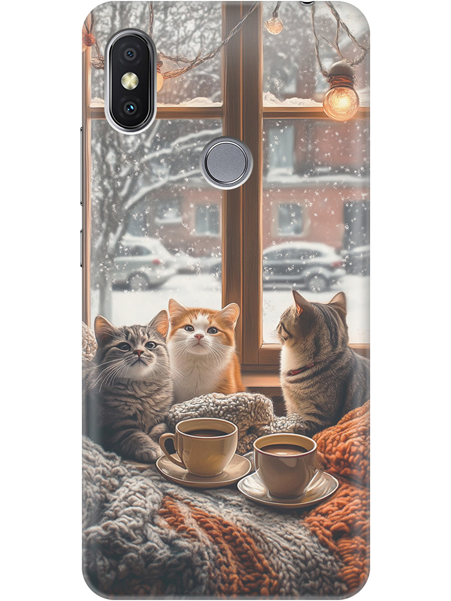 

Силиконовый чехол на Xiaomi Redmi S2 с принтом "Котики на подоконнике", Прозрачный;бежевый;белый;желтый;серый, 718410212