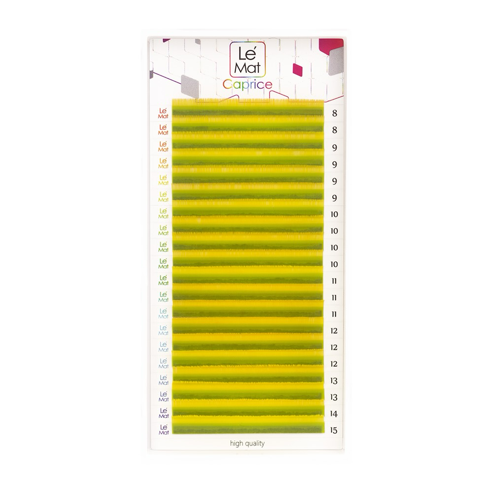 

Ресницы Yellow Le Maitre Caprice 20 линий C и 0.10 MIX 8-15 mm, Желтый