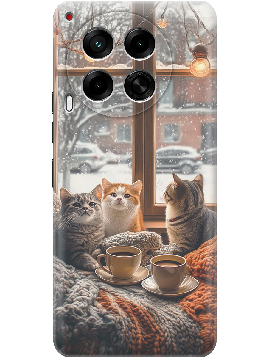 

Силиконовый чехол на Tecno Camon 30 4g / 30 5g с принтом "Котики на подоконнике", Прозрачный;бежевый;белый;желтый;серый, 782632412