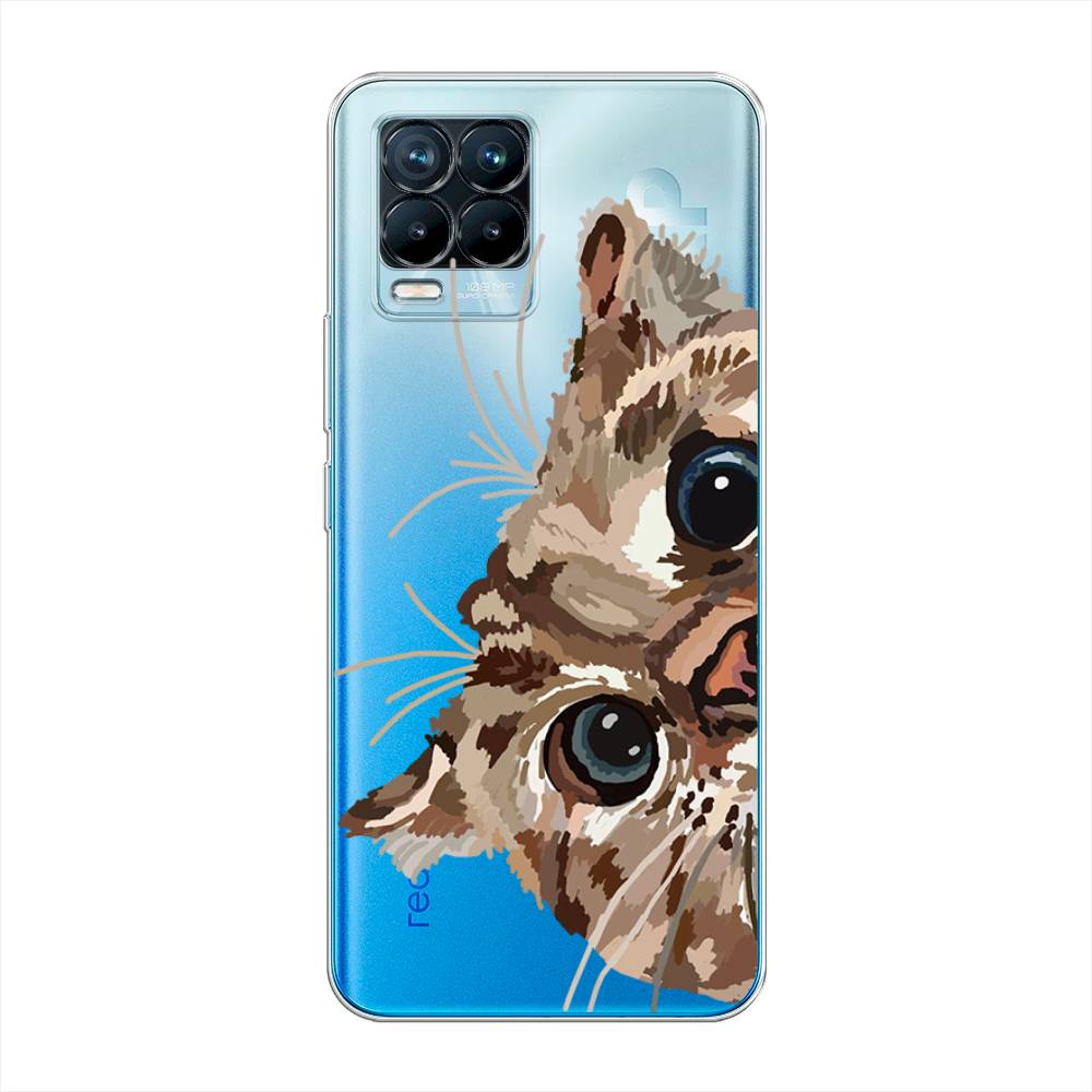 

Чехол на Oppo Realme 8 "Любопытный кот", Коричневый;синий;черный, 255550-1