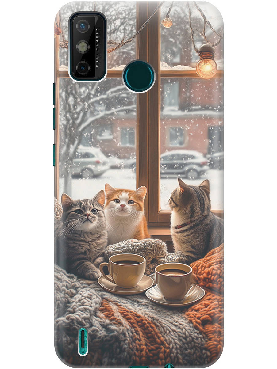 

Силиконовый чехол на Tecno Spark 6 Go с принтом "Котики на подоконнике", Прозрачный;бежевый;белый;желтый;серый, 741735612