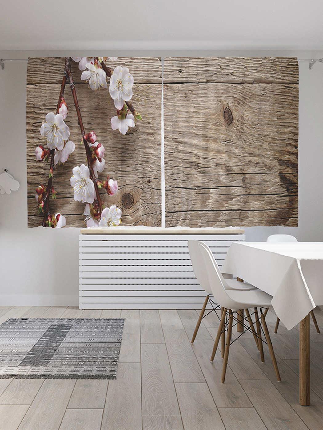 

Шторы с фотопечатью JoyArty "Цветущая ветка" из сатена, 290х180 см