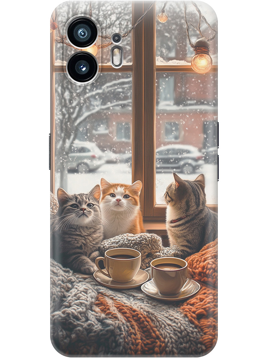 

Силиконовый чехол на Nothing Phone (2) с принтом "Котики на подоконнике", Прозрачный;бежевый;белый;желтый;серый, 784811512