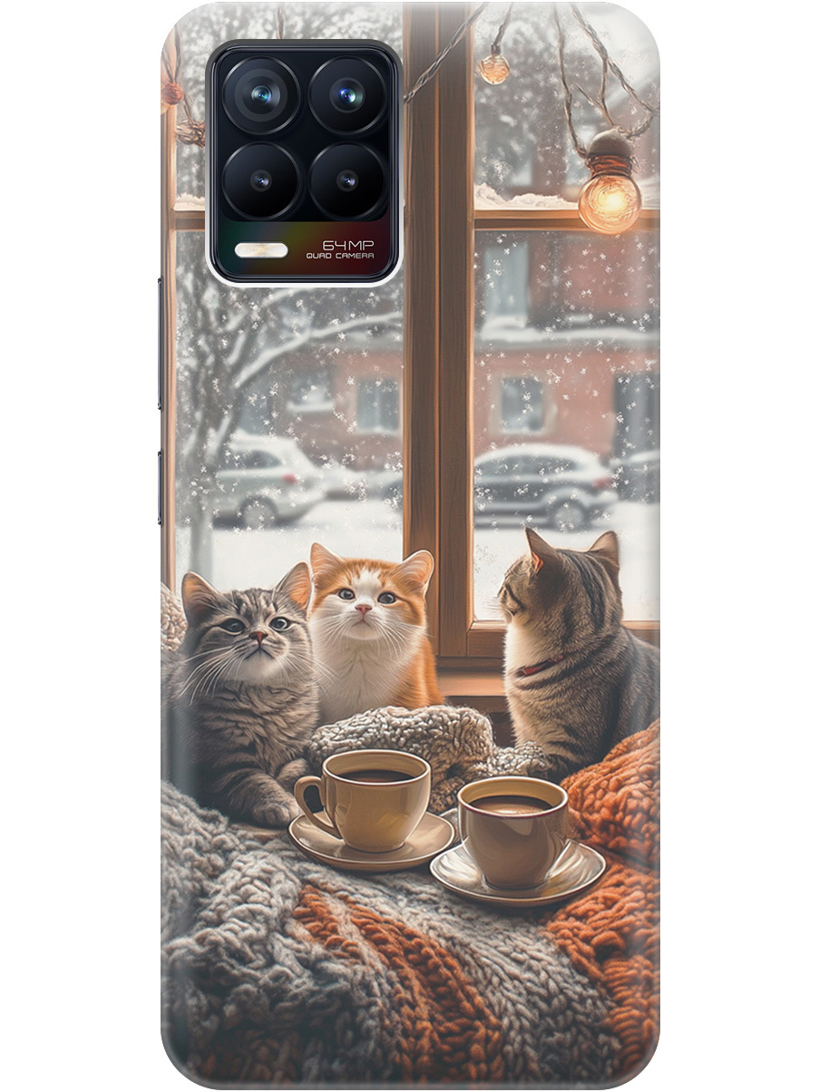 

Силиконовый чехол на Realme 8 / 8 Pro с принтом "Котики на подоконнике", Прозрачный;бежевый;белый;желтый;серый, 732494012