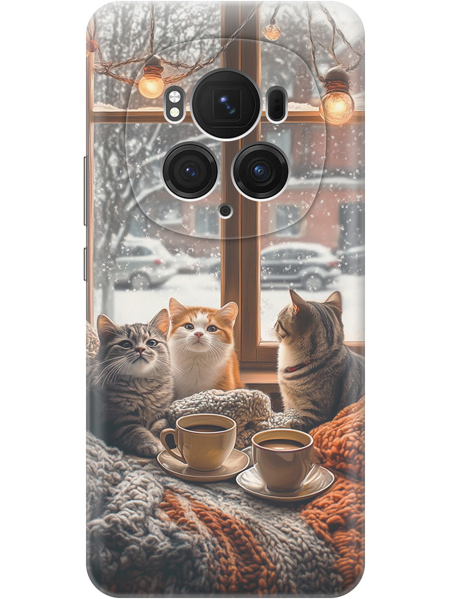 

Силиконовый чехол на Honor Magic6 Pro с принтом "Котики на подоконнике", Прозрачный;бежевый;белый;желтый;серый, 782623412