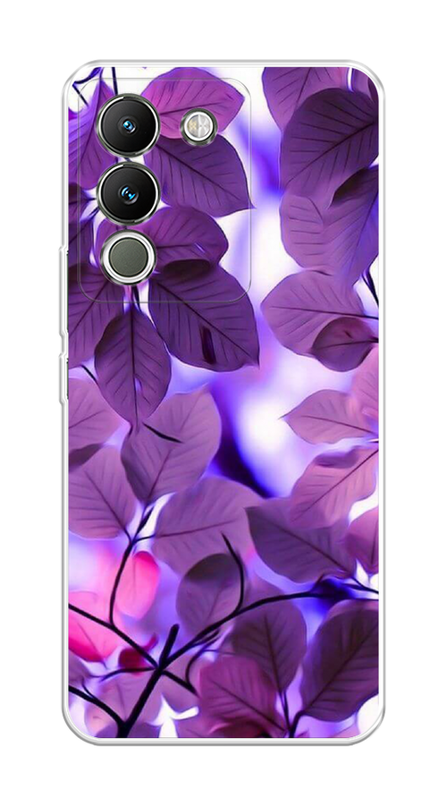 

Чехол на Vivo V29e 5G "Сиреневые листики", Фиолетовый;голубой, 269650-1