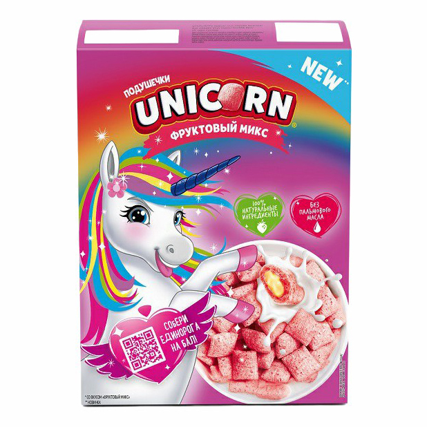 Сухой завтрак подушечки Kellogg's Unicorn Фруктовый микс 200 г