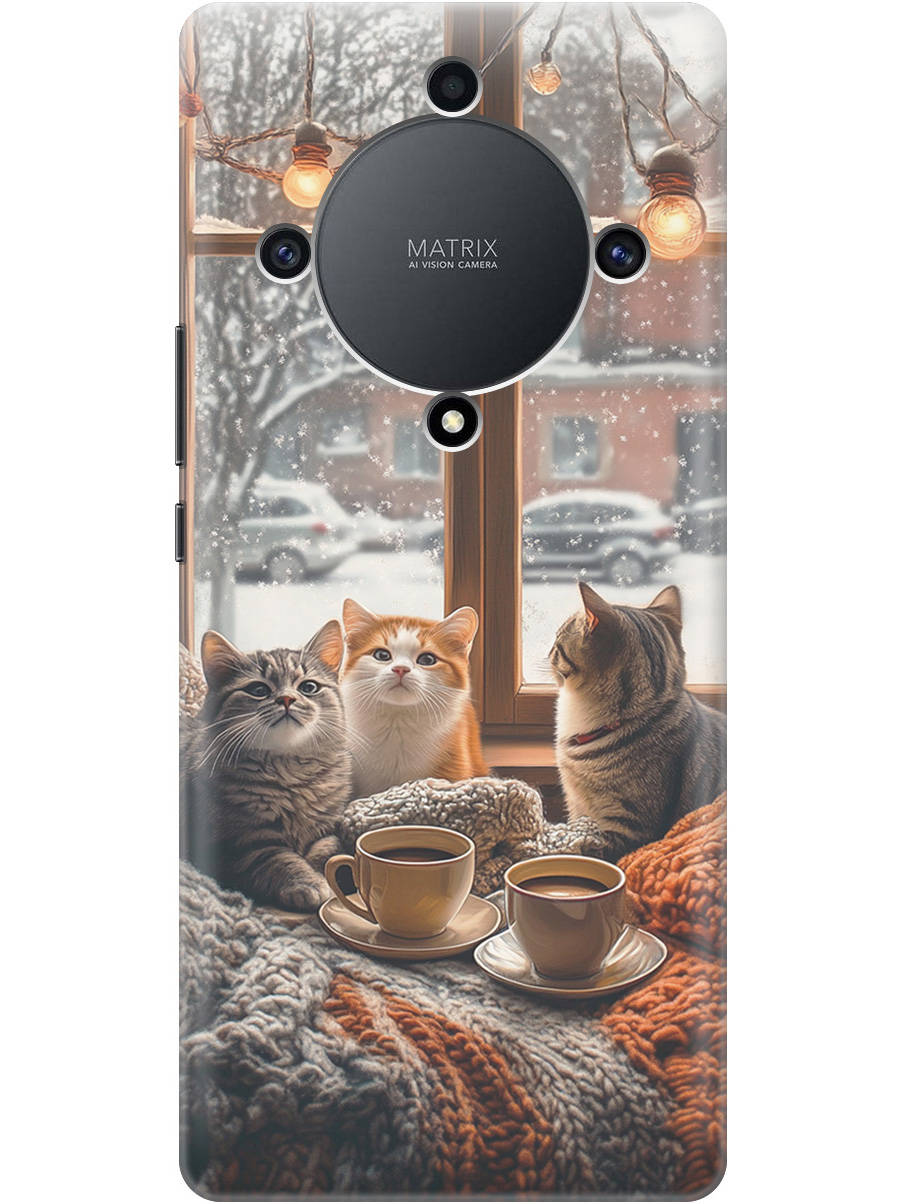 

Силиконовый чехол на Honor X9a / Magic5 Lite с принтом "Котики на подоконнике", Прозрачный;бежевый;белый;желтый;серый, 769394712
