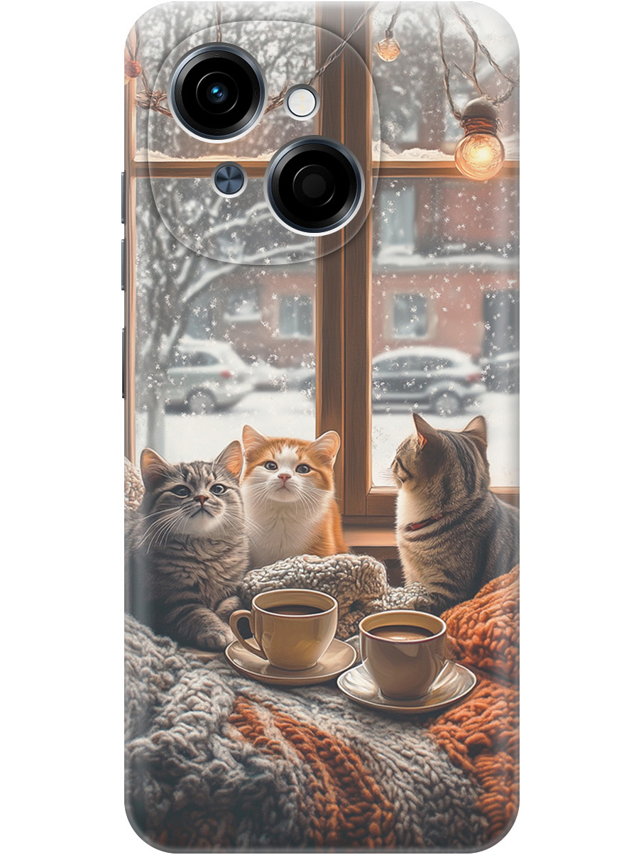 

Силиконовый чехол на Tecno Spark Go 1 / Pop 9 с принтом "Котики на подоконнике", Прозрачный;бежевый;белый;желтый;серый, 786716912