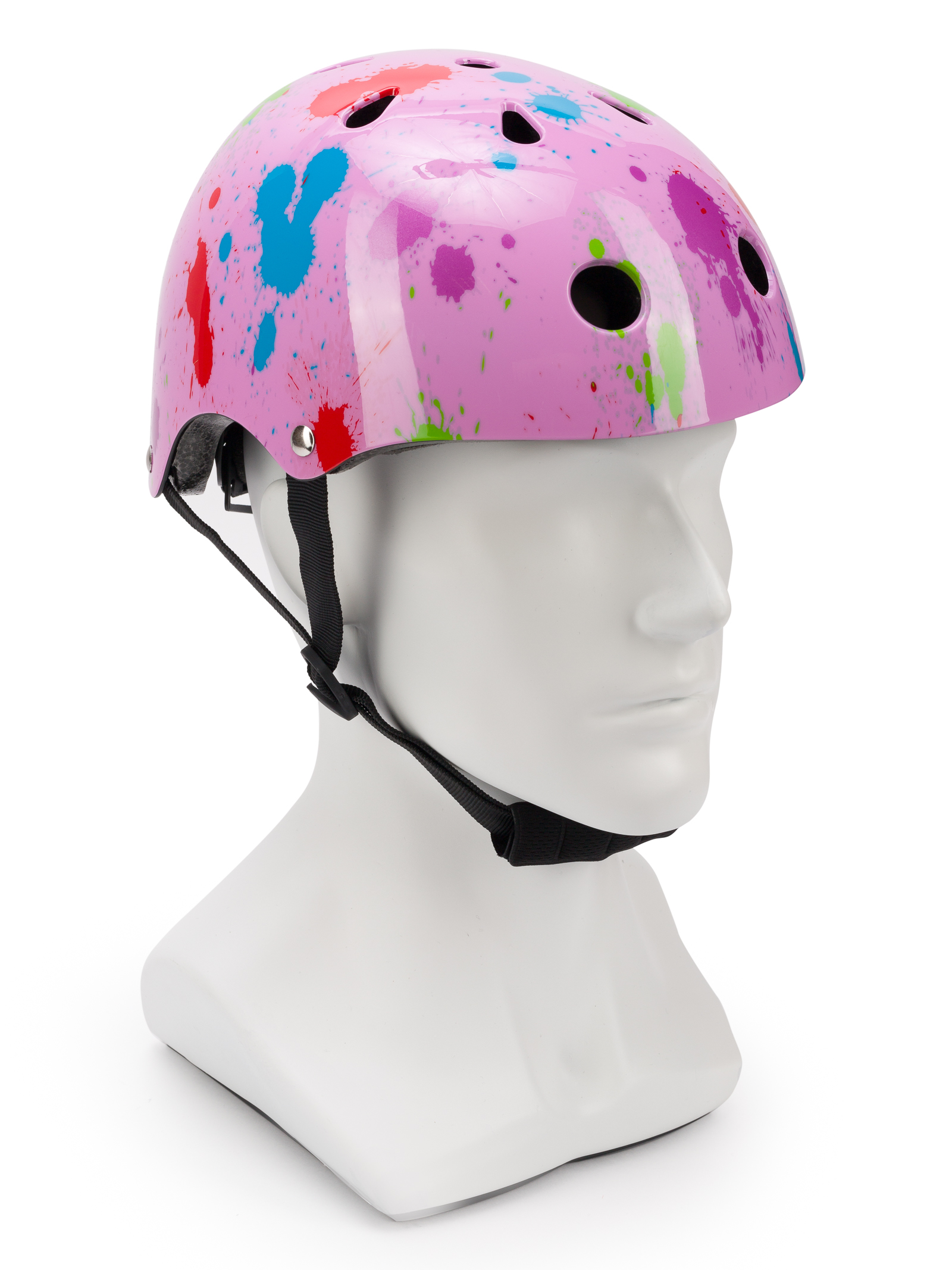фото Шлем sxride защитный yxhem06 розовый с рисунком граффити, размер s (47-53 см)
