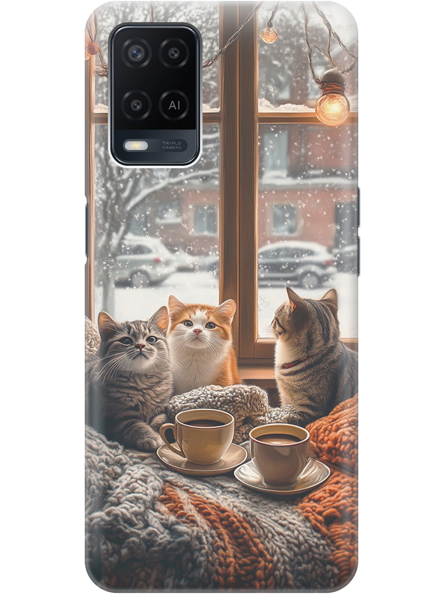

Силиконовый чехол на Oppo A54 с принтом "Котики на подоконнике", Прозрачный;бежевый;белый;желтый;серый, 726147112